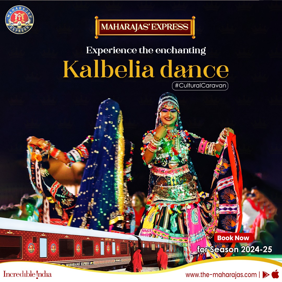 Allow the traditional Kalbelia dance performance to enchant you and make you lose track of time. 

Click the-maharajas.com to join Maharajas' Express's #CulturalCaravan.

#TravelIndia #LuxuryTrainTravel #IncredibleIndia #IndiaTourism #TravelInComfort #touristattraction