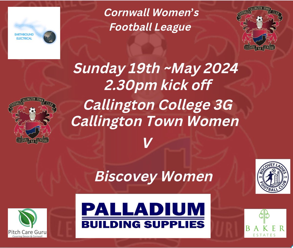 Sunday afternoon sees our @CTFCWomen host @Biscoveylafc in the @TheCWFL on Callington 3G at 2.30pm @swsportsnews @PLsportsnews @SportCornwall @sportscornwall @Cornishfootball @KJMsport57 @NigelWalrond @WhitefootP @PalladiumK @therealginsters