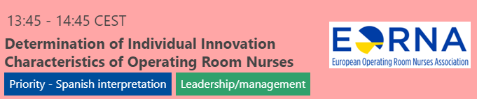 EORNA_Nurses's tweet photo. 📌 Starting now is Sevgi Gür session on how to unlock the innovation characteristics of OR nurses.
Join us in Auditorio 1 to delve into their unique contributions and role in advancing healthcare.
Spanish translation available!
#EORNA2024 #Innovation #ORnurses #EORNA https://t.co/7HpYsqbz2A