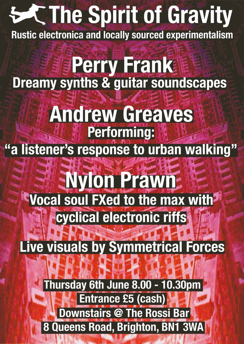 #live #electronic #music by #PerryFrank, #AndrewGreaves and #NylonPrawn at the @rossi_bar in #Brighton on 6th June. See you there! #newmusic #electronicmusic #experimentalmusic #brighton