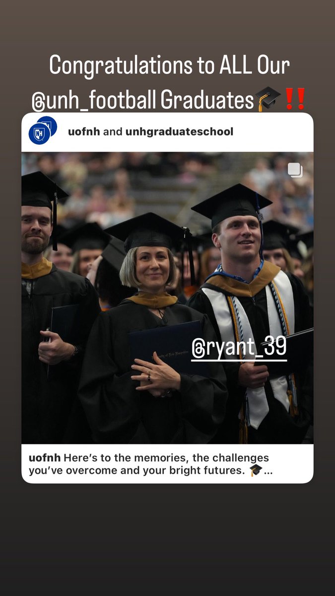 Happy Graduation Weekend to ALL our @UNH_Football Graduates🎓🎉💙‼️