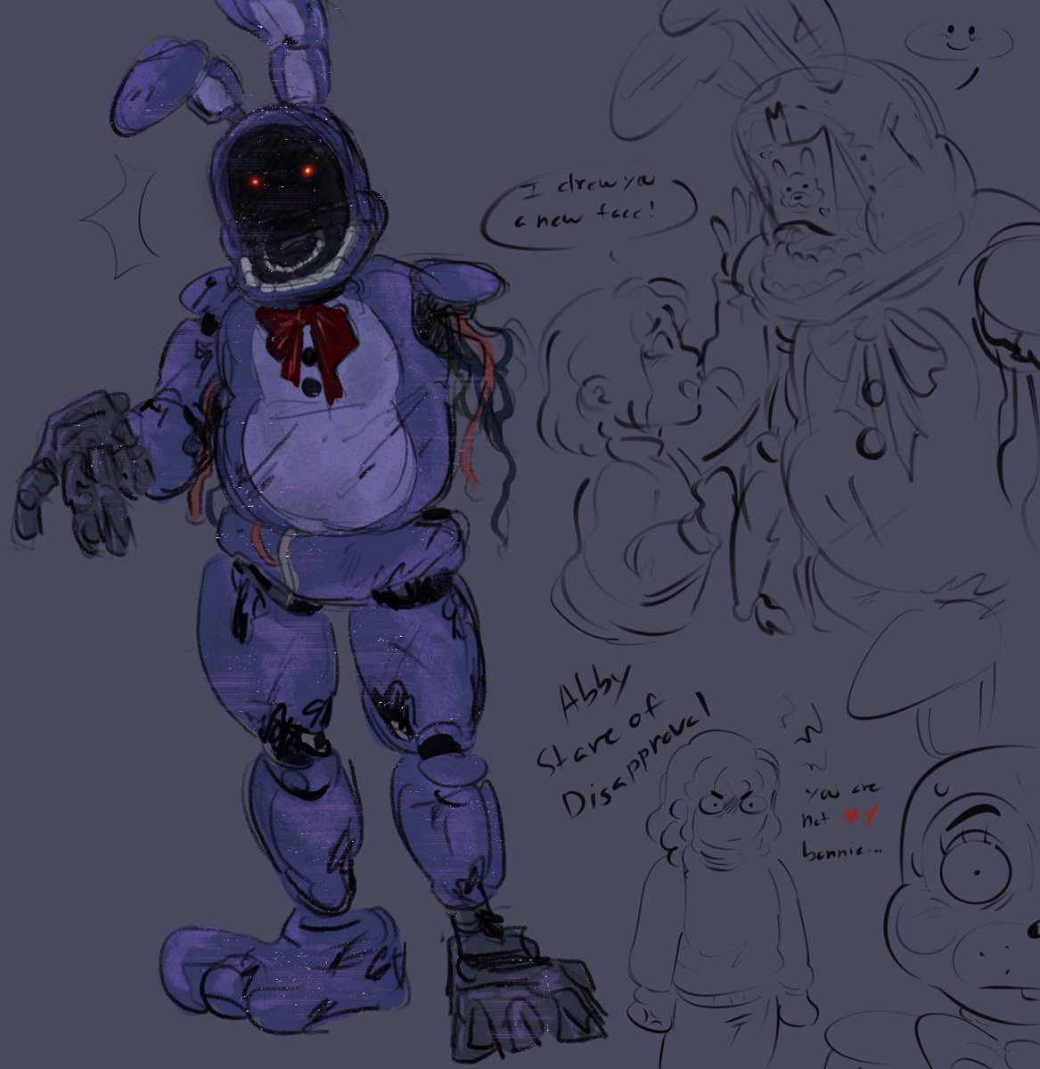Anybody else think Abby ain’t gonna be too fond of TB? Bc he “replaced” her bestie? #fnaf #fnaf2