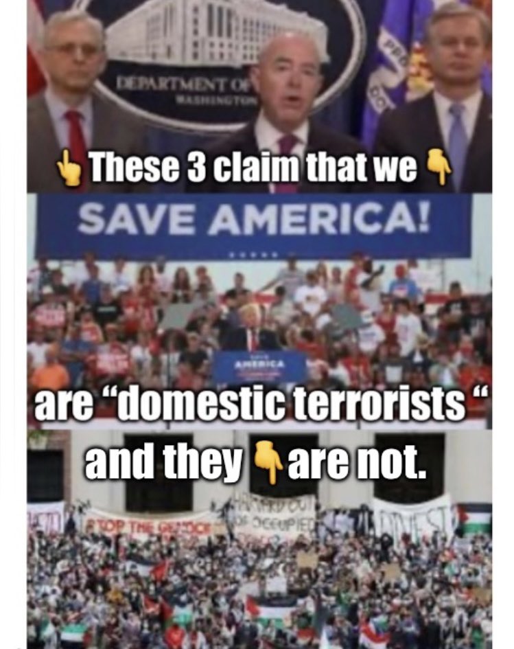 These 3 traitors purposely have it all wrong, and if any group deserves to be on a “terrorist watch list”, it’s the “woke” morons who support actual terrorists. Can I please get an amen to that ?