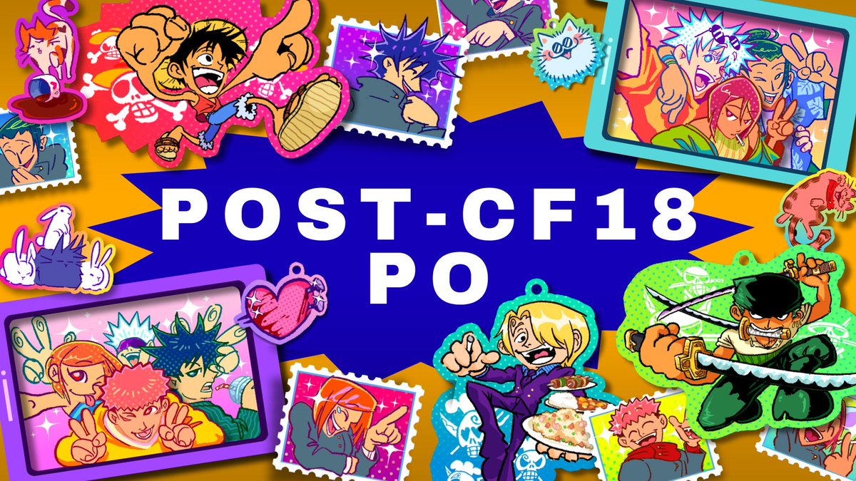 CakUcoq's tweet photo. ( Shares are appreciated <33 )

Hello! i'm opening post CF18 mail orders! 
📆PO period : 18 - 29 May
✨Fandoms : Jujutsu Kaisen/ jjk, One piece
🔗link form PO https://t.co/zGqvHoc5KB

#cf18 #COMIFURO18 #comifuro18catalogue #cf18catalog https://t.co/kkW3oUqncL