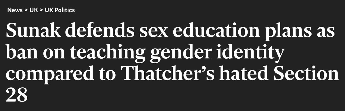 Section 28 was hastily drawn up just before a general election too. Like Section 28, this attempt to cause moral panic will let down a generation of young people. There is an Equality Act that protects the trans and non-binary people this government is trying to erase.
