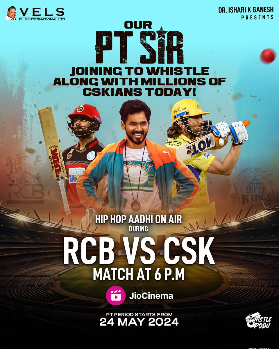 Watch #PTSir in between today match of #CSKvsRCB Movie in theatres from 24th May.