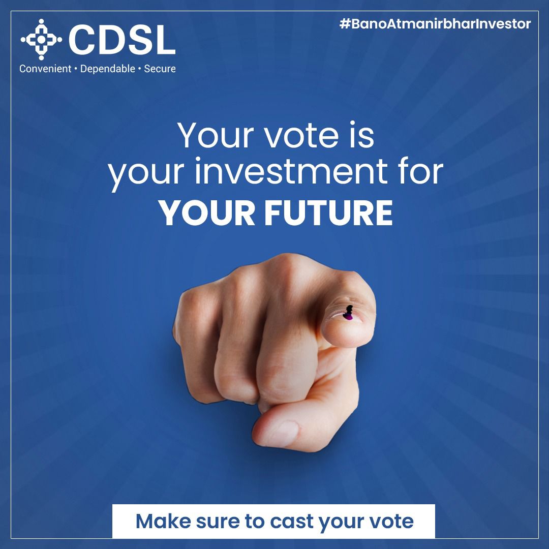 Your vote is your investment for your future!

#CDSLIndia #CDSL #CDSLIPF #election #vote #investments #investmentservices #depository #SecuritiesMarket #DematAccount