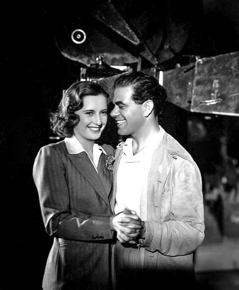 Barbara Stanwyck visiting Frank Capra #botd on the set of Mr Smith Goes To Washington (1939).