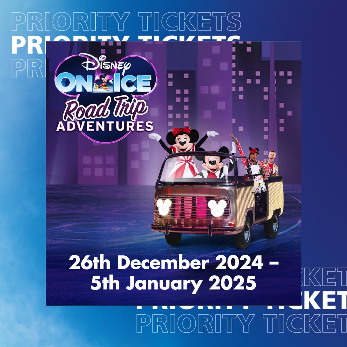 On @O2 or with @virginmedia? Get Priority Tickets for @DisneyOnIce presents Road Trip Adventures at 9am. Join the waiting room now🎟️🎟️ ⬇️ priority.o2.co.uk/tickets