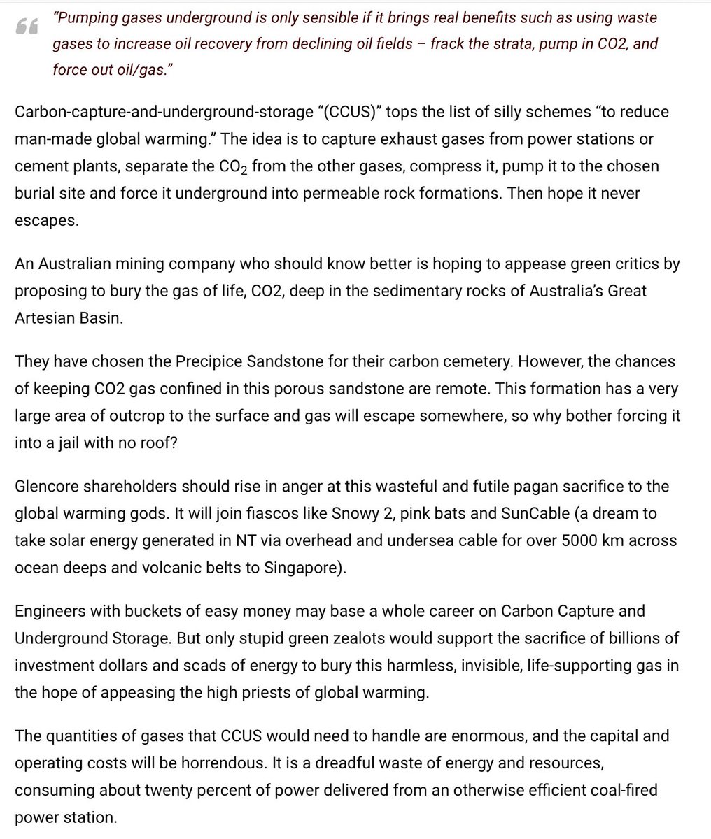 Carbon capture.
Yet another green energy scam.
Artificially raising the cost of fossil fuels.
#renewables #CostofNetZero #ClimateBrawl #ClimateScam 

wattsupwiththat.com/2024/05/17/the…