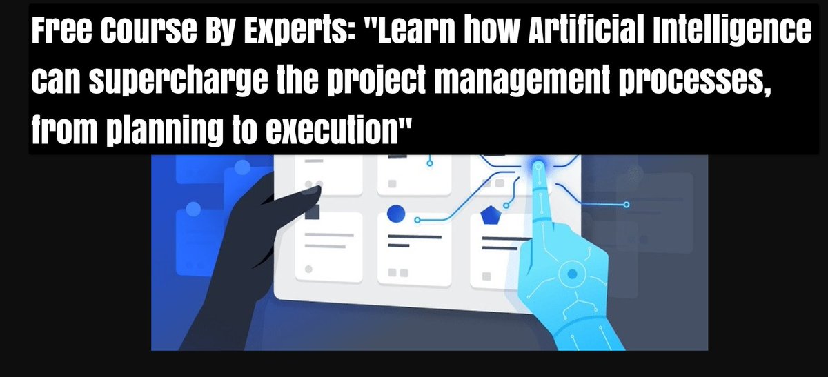 Free Course By Experts: “Learn how Artificial Intelligence can supercharge the project management processes, from planning to execution”
softtechhub.us/2024/05/18/fre… 

#AIProjectManagement #ArtificialIntelligence #ProjectManagement #ProjectPlanning #ProjectExecution #Productivity