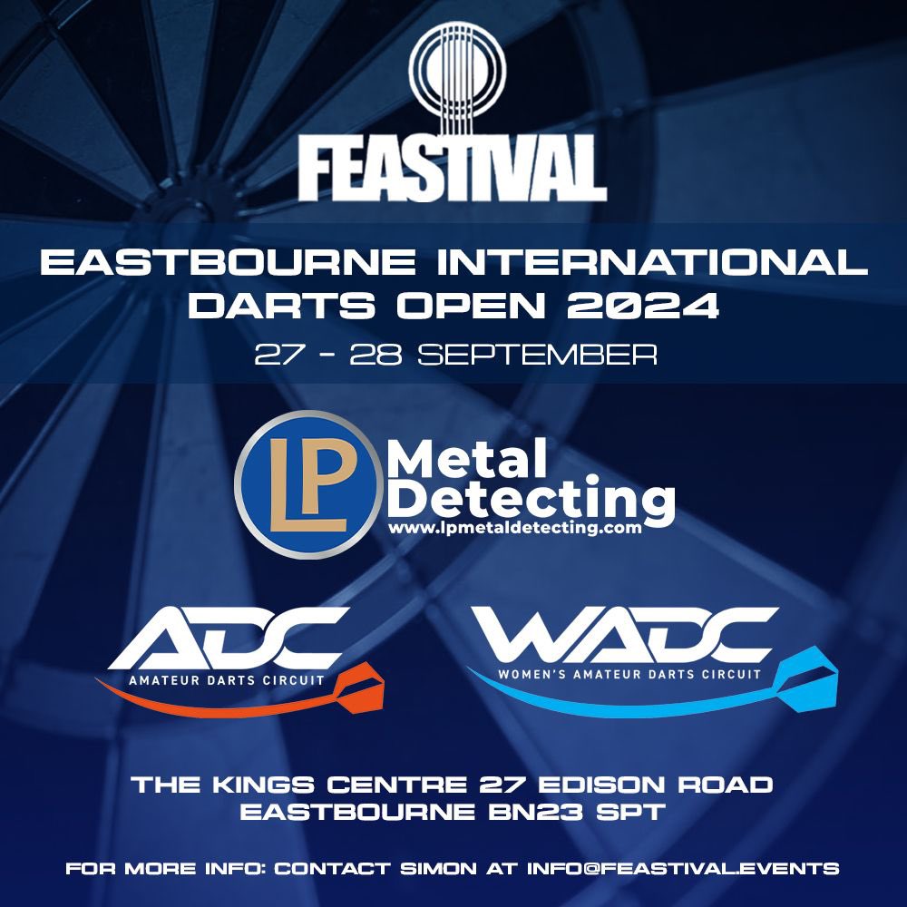 FEASTIVAL EVENTS (@moncktonsimon) on Twitter photo <a href="/lpdetecting/">LP Metal Detecting</a> are the proud sponsors of the Men's and Women's main tournaments for this years Eastbourne International Darts Open
Thank you to Pete and his team, we look forward to welcoming you to the Kings Centre this September for the UK's biggest amateur darts event <a href="/lpdetecting/">LP Metal Detecting</a> are the proud sponsors of the Men's and Women's main tournaments for this years Eastbourne International Darts Open
Thank you to Pete and his team, we look forward to welcoming you to the Kings Centre this September for the UK's biggest amateur darts event
