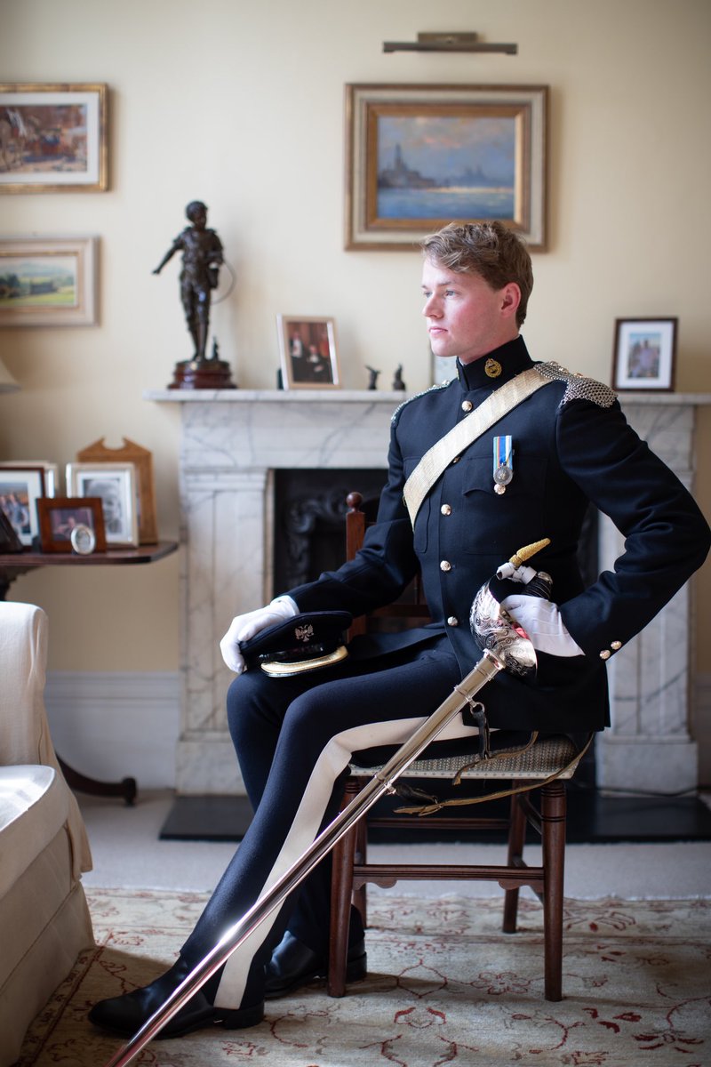 A pleasure to photograph this gentleman in his full cavalry uniform. The belt holding the sword dates back to the Battle of Waterloo, I believe.