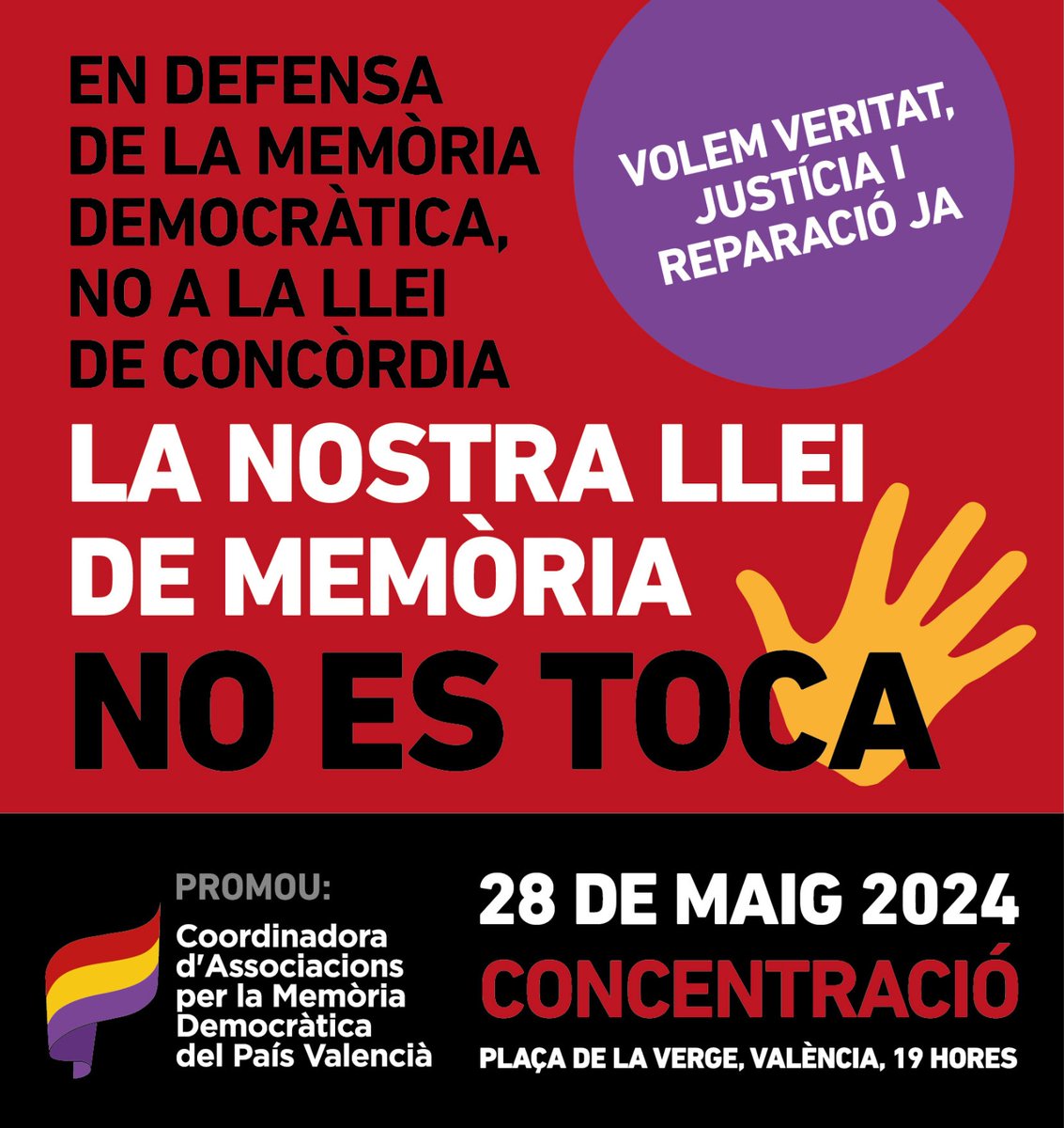 En defensa de la Memòria Democràtica i els Drets Humans, NO a la llei de la Discòrdia. Solidaritza't i participa.