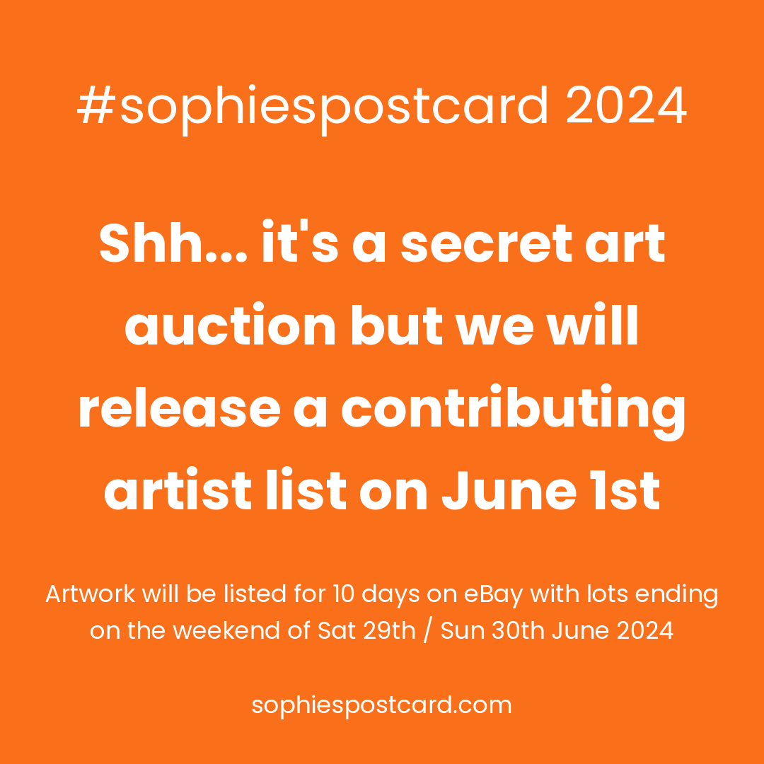 strichardsart's tweet photo. #sophiespostcard auction live on @ebay on 19 June for @royalmarsden

A contributing artist list released on June 1st

Artwork will be listed for 10 days on eBay with lots ending on the weekend of Sat 29th / Sun 30th June 2024

All have a starting bid of £1

#canyouguesstheartist https://t.co/LbWlHfRIX5