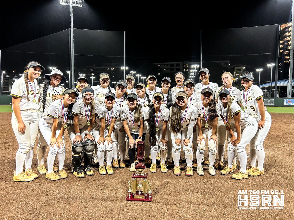 Ku'ulei (@kuuleiagbayani) on Twitter photo Congratulations to Mililani for winning the 2024 DataHouse/<a href="/HHSAAsports/">HHSAAsports</a> DI Softball Championship! The Trojans defeated KS-Kapālama, 14-1, in five innings to win their first state softball title since 2014.
<a href="/OIASports/">OIASports</a> x <a href="/HIsportsradio/">Hawai'i Sports Radio</a> Congratulations to Mililani for winning the 2024 DataHouse/<a href="/HHSAAsports/">HHSAAsports</a> DI Softball Championship! The Trojans defeated KS-Kapālama, 14-1, in five innings to win their first state softball title since 2014.
<a href="/OIASports/">OIASports</a> x <a href="/HIsportsradio/">Hawai'i Sports Radio</a>