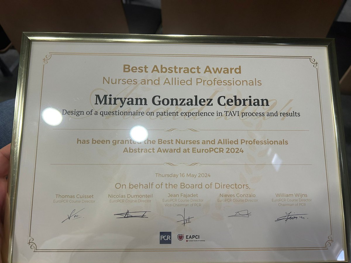 Miryam (@miryamgcebrian) on Twitter photo Super experience in #EuroPCR
You guys are a great family has welcomed me🫂 feeling at home despite the language and distance✈️😍.
✅️Thank to organizers 👏good job
✅️Thank for the support as chairs <a href="/cvnurselin/">Lynne Hinterbuchner</a>
<a href="/BettinaHKirk/">BettinaHKirk</a>
✅️Thank for the award 🎖🪙
I'm so grateful Super experience in #EuroPCR
You guys are a great family has welcomed me🫂 feeling at home despite the language and distance✈️😍.
✅️Thank to organizers 👏good job
✅️Thank for the support as chairs <a href="/cvnurselin/">Lynne Hinterbuchner</a>
<a href="/BettinaHKirk/">BettinaHKirk</a>
✅️Thank for the award 🎖🪙
I'm so grateful