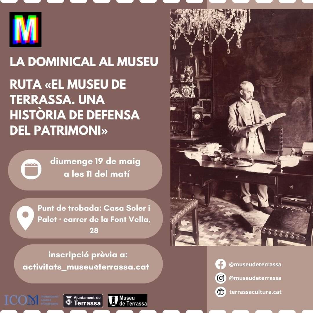 📌 El cap de setmana a #Terrassa bull d’activitats! 🏛 Us proposo gaudir de l'oferta que tenim preparada pel Dia Internacional dels Museus. Ah, i no us perdeu la proposta d'aquesta nit a la Nit dels Museus. 🌜 📲 Aquí teniu: terrassa.cat/dim 💥 No us ho perdeu!