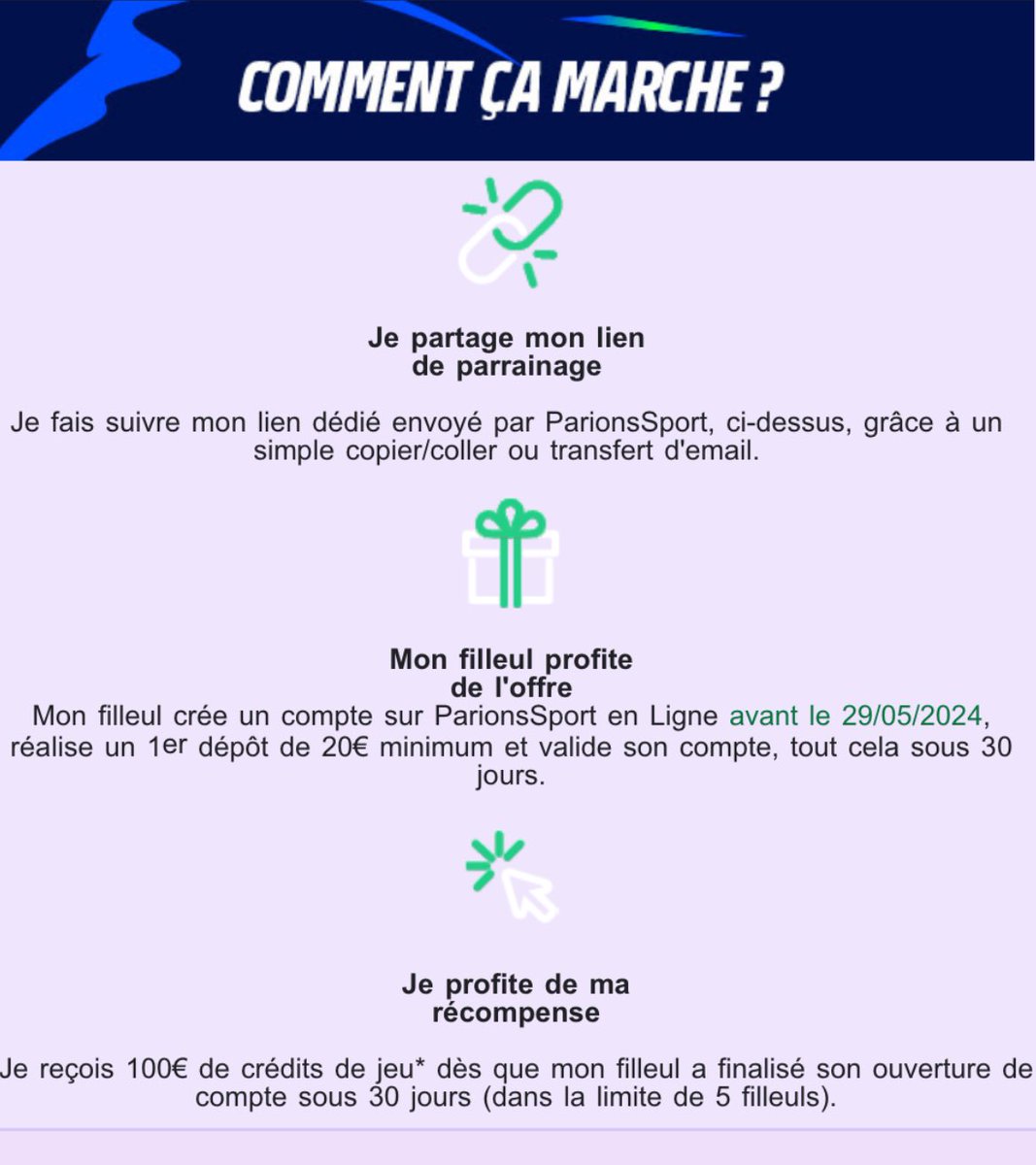 Le_Kentt's tweet image. Iep à tous !! 

Ça vous dit 100€ de freebets ?💸

Il suffit de devenir mon filleul en vous inscrivant pour la première fois sur PSEL via mon lien !! ✅

100€  c’est cadeaux 🎁 

Si ça vous intéresse,commenter ou envoyer un MP pour plus d’infos 

#psel #freebet #TeamParieur