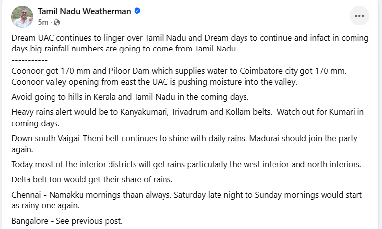 Tamil Nadu Weatherman tweet media