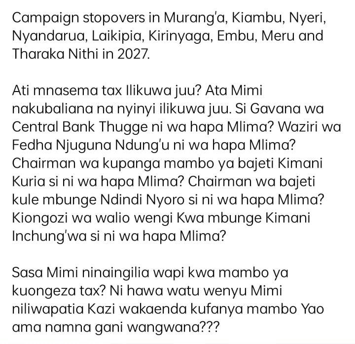 This is Ruto in 2027 in Central Kenya via @gabrieloguda . We will be there no matter what; sokodirectory.com/2024/05/the-fi…