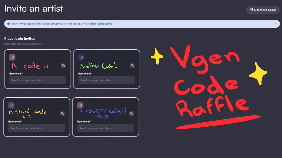 🩵 VGEN CODE GIVEAWAY 🩵
Since I became verified not long ago I'm going to do a quick raffle with the new codes that I got.

⬇️ To enter ⬇️
- Follow, Like & Retweet 
- Comment your examples of your work below

Winners will be chosen on May 24th
#VGenCode