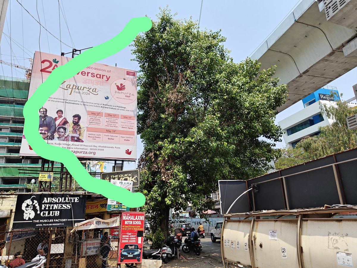 To make space for the hoarding, you cut all my branches on one side. If the hoarding falls tomorrow, or if I fall due to a storm, who will be held responsible? Place : Baner road #Pune @Meghnarbhandari @navipeth @ChaloPmc @each1save2 @pulse_pune @Warriormomsin @MrMcgreely