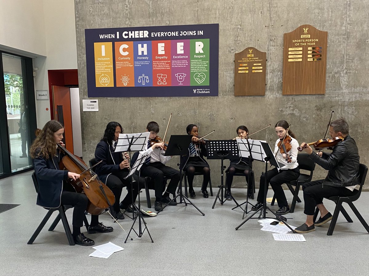 <a href="/chobhamacademy/">Harris Academy Chobham</a> String Ensemble welcome our Governors to the annual conference. “Strengthening Governance in Harris Academies”.