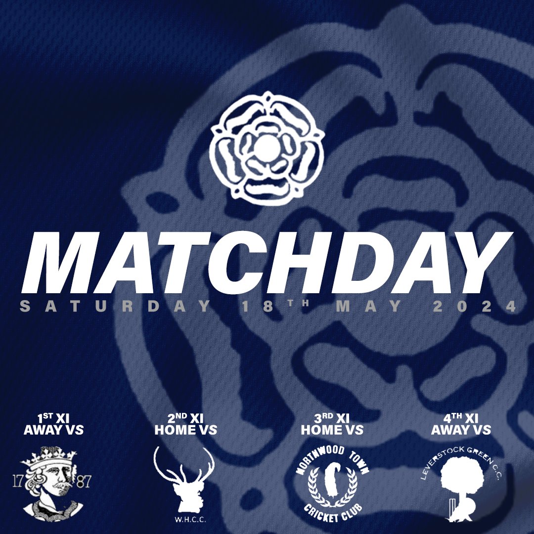 𝗜𝗧'𝗦 𝗠𝗔𝗧𝗖𝗛𝗗𝗔𝗬

All four sides back in action today!

1⃣ AWAY vs <a href="/RickyCC_1787/">Rickmansworth CC</a> I
2⃣ HOME vs <a href="/WestHertsCC/">West Herts CC</a> III
3⃣ HOME vs <a href="/NorthwoodTownCC/">Northwood Town Cricket Club</a> IV
4⃣ AWAY vs <a href="/LevyGreenCC/">Leverstock Green Cricket Club</a> IV

Go well all!