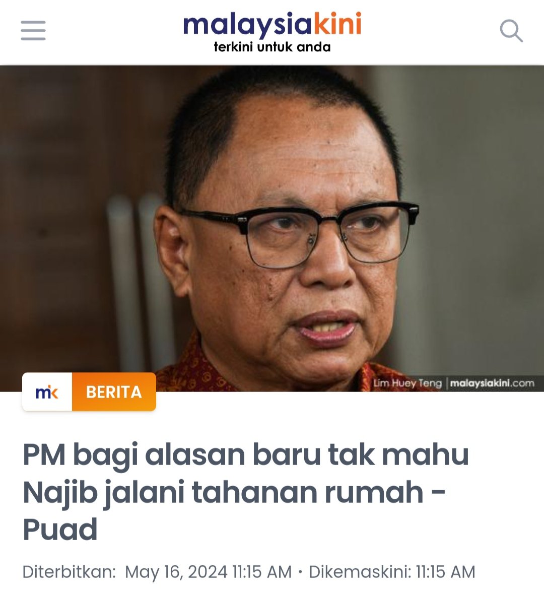 SUNGGUH MALANG NASIB NAJIB

Bloomberg melaporkan PMX akan menasihatkan supaya tahanan dlm rumah utk Najib hanya dipertimbangkan selepas kes 1MDB selesai.

Kalau berita itu tepat bermakna ini alasan terbaru. Seblm ini dikatakan Titah Adendum YDP Agong ke-16 . . . .