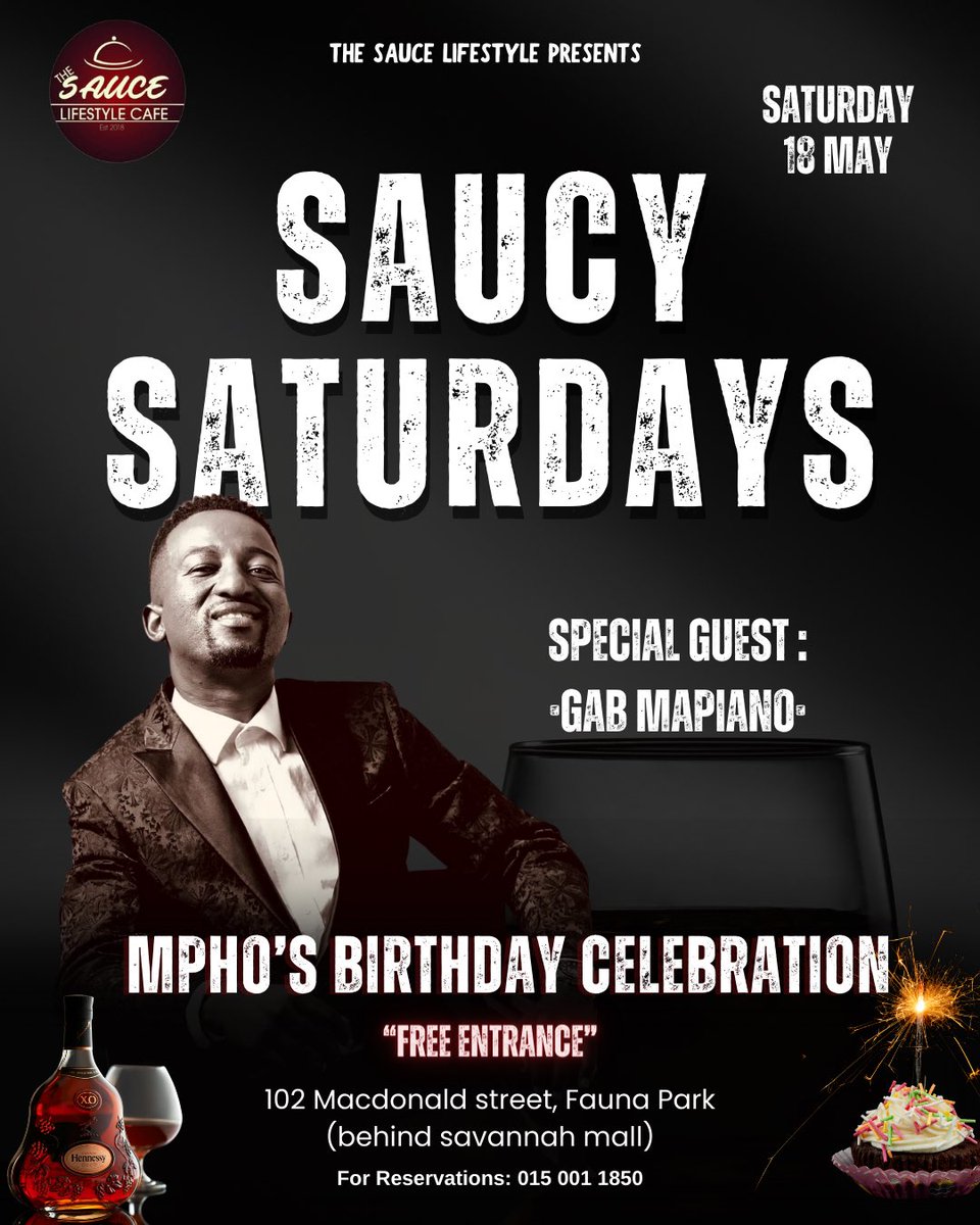 🔥SAUCY SATURDAY PRESENTS🔥 MPHO’S BIRTHDAY CELEBRATION 🎉 Get lost in the rhythm of soulful & saucy music with us today for our #SaucySaturday Featuring: @gab_mapiano 🔥🔥🔥🔥 . . . #thesaucelifestyle #goodvibes #deephouse #sundowners #polokwane #polokwaneexperience