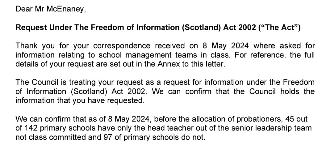 EXCLUSIVE 45 primary schools in Glasgow (32%) face having only the headteacher out of class as a result of council budget cuts. heraldscotland.com/news/24327980.…