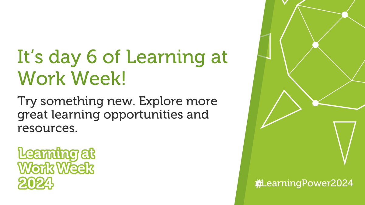 There's still two more days of #LearningAtWorkWeek. Why not try something creative for day 6? Check out our learn something new page for free activity ideas: bit.ly/LAWWLearnSomet…