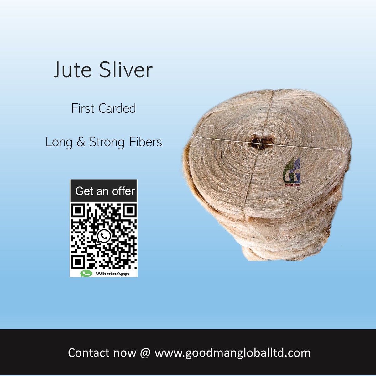Goodman_Global's tweet photo. Filasse jute sliver first carded long & strong fiber π https://t.co/P4XI3NvdN3 π @Goodman_Global
π Used for:
# Spinning
# As plastering tow
# Gypsum plastering
#Filasse #jutesliver #sliver #cardedfiber #tossa #spinning #estopa #biodegradable #rawjute https://t.co/QPEul7cFib
