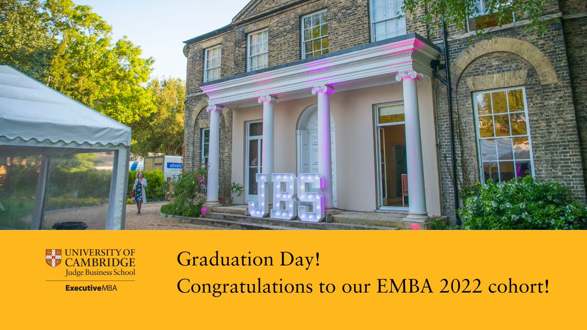 Today's the day!

Massive congratulations to our EMBA 2022 cohort who graduate today. Have a fabulous time celebrating with your family and friends!

#CambridgeJudgeBusinessSchool #Graduation #CambridgeEMBA #CJBS #Celebrate #Success