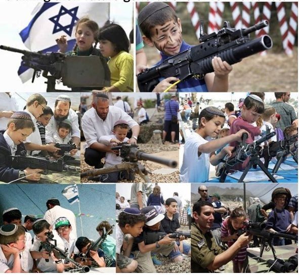 Next generation of land-grabbing Zionist terrorists with their enablers.