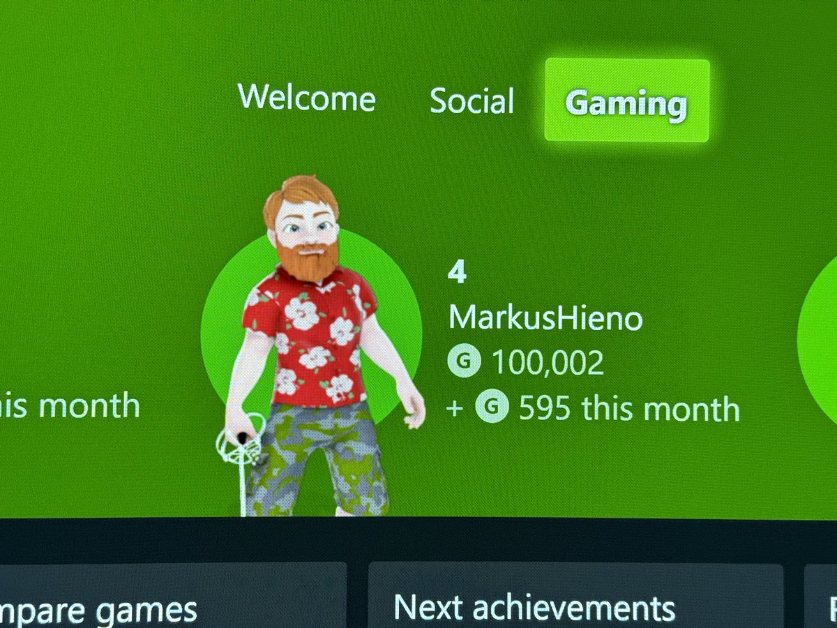 18.5.2024 tulee elämään historian annaaleissa 🥳 päivänä, jolloin käyttäjä MarkusHieno ylitti 100000 gamerscorea. Onnittelut ja osanotot sopii jättää kunkin jaksamisen mukaan. Nyt juhlajäätelölle aurinkoon.