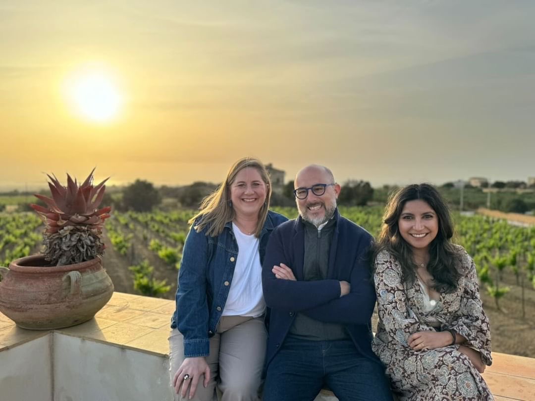 What a pleasure to share this lovely photo of @CircleofWine members Filippo Bartolotta, Allison Levine and Henna Bakshi together at Ansaldi Winery near Marsala in Sicily during a 3 day Wine Academy that Filippo led for Sicilia DOC. @WinesOfSicily