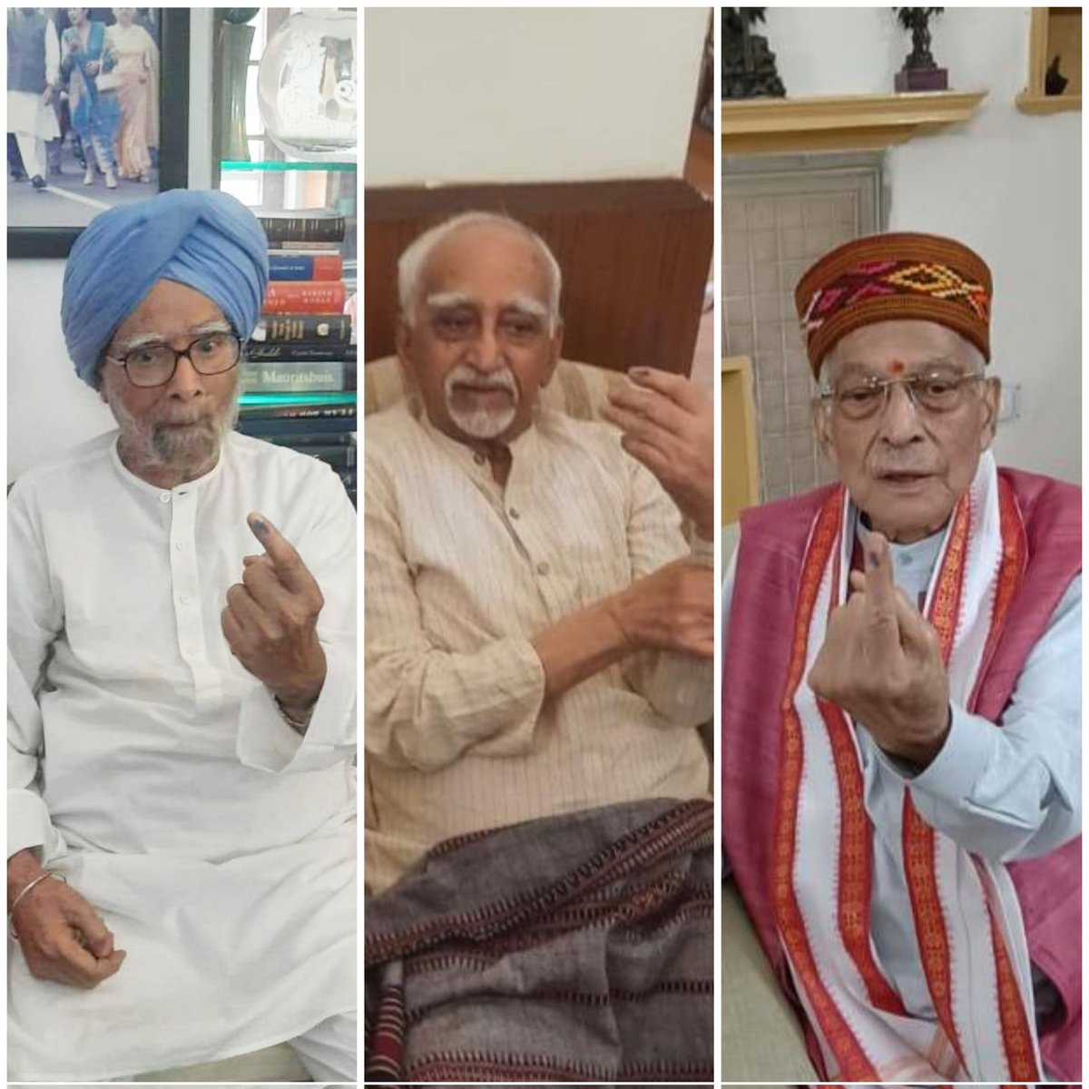 AAP New Delhi Loksabha Constituency Candidate Somnath Bharti received 3 'Important' Votes today. Former PM Manmohan Singh, Former Vice President Hamid Ansari and Former Union Minister Murli Manohar Joshi voted in their home. @attorneybharti @AAPDelhi
