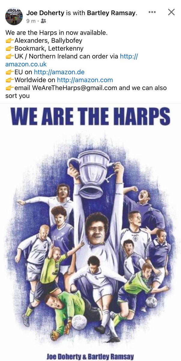 @No1shaygiven has got his copy of We Are the Harps. Every player who played for @FinnHarpsFC from 1969 to 2023 is featured in the book. You can get your hands on it by any of the methods in the second picture. #UTH