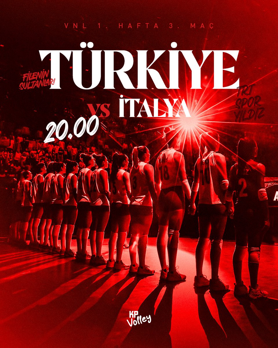 Milletler Ligi’nde 3. maç günü. ❤️‍🔥 Türkiye 🆚 İtalya ⏰ 20.00 📍Antalya Spor Salonu 📺 TRT Spor Yıldız