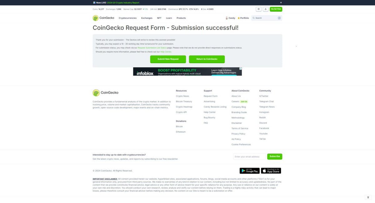 nigisolana's tweet photo. CL1805240028 REQUEST ID FOR CG APP @coingecko @coinlistings https://t.co/JNeAThwMVx