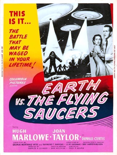 AngusKohm's tweet photo. #FridayNightAtTheHomeDriveIn
Earth vs. the Flying Saucers (1956) by #FredFSears
w/#HughMarlowe #JoanTaylor
After destroying recently launched satellites, aliens contact an earth scientist and demand a meeting.
“The Battle of Your Lifetime!”
#Horror #SciFi
#NotQuiteClassicCinema https://t.co/q1XPnQVjkP