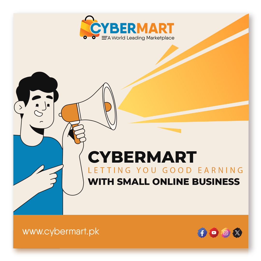 📈 Take your small business to new heights with Cybermart! Join our world-class marketplace and start earning more today. 🌟
Learn more at 👉 cybermart.pk

#Cybermart #OnlineBusiness #Earnings #Marketplace #SmallBusiness #Ecommerce  #cybermartpk  #Cyberseller