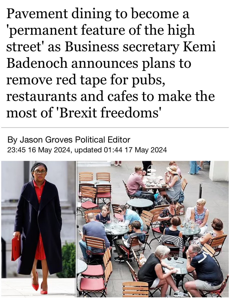 Because Europeans famously never dine on the street or in town squares for fear of red tape?!? 😆#BrexitBenefits