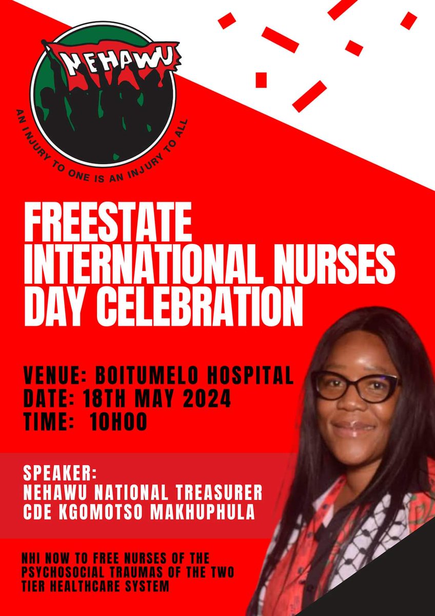 South African Healthcare trade unions are celebrating the International #NursesDay across its provinces to acknowledge the revolutionary collegiality of the nursing fraternity @ICNurses @WHOAFRO @WHO @africanews @DENOSAORG