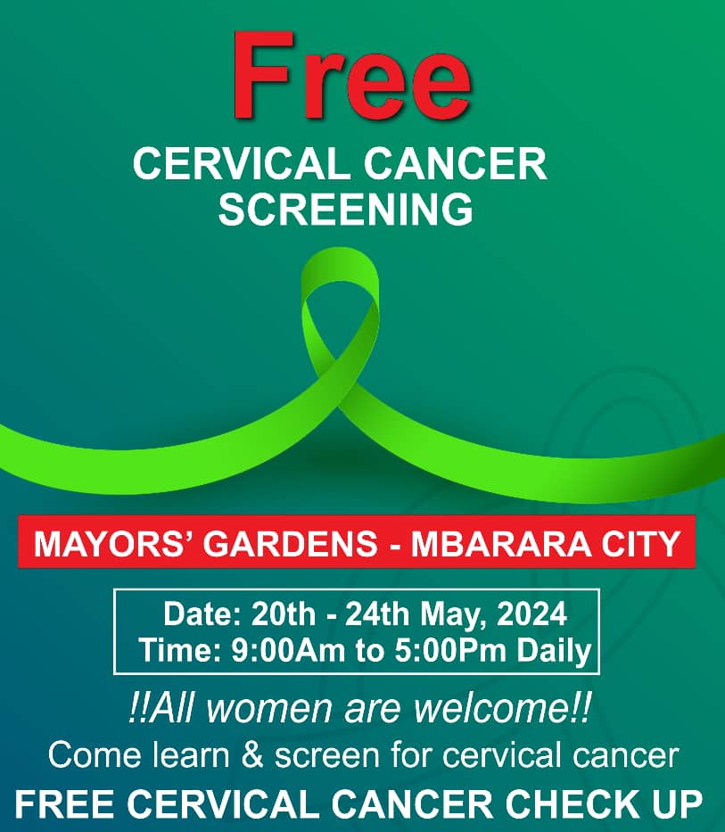 We're in Mayor's Gardens- Mbarara City for free #Cervical #Cancer #Screening & #Awareness. Starting 20th to 24th May 2024. #FightCancerUg