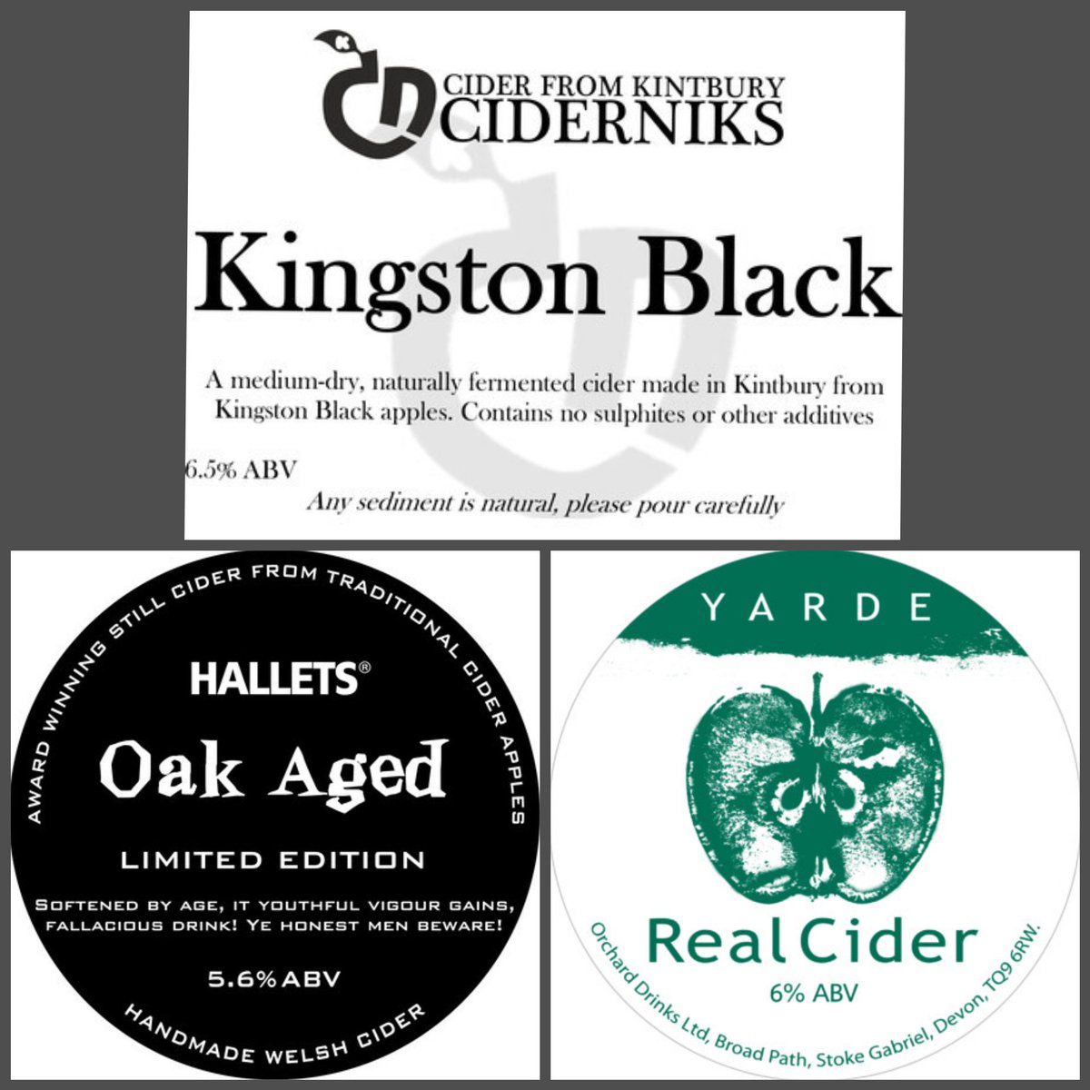 Çider refresh! Briefly up to EIGHT full juice ciders! Three fresh ones joining the line up today... 🍏 A single variety medium-dry from Ciderniks 🍏 A whiskey cask aged cider from Hallets Cider 🍏 A sweet cider from Devon's Yarde Open at midday 👍 #colwynbay #alehouse #pub