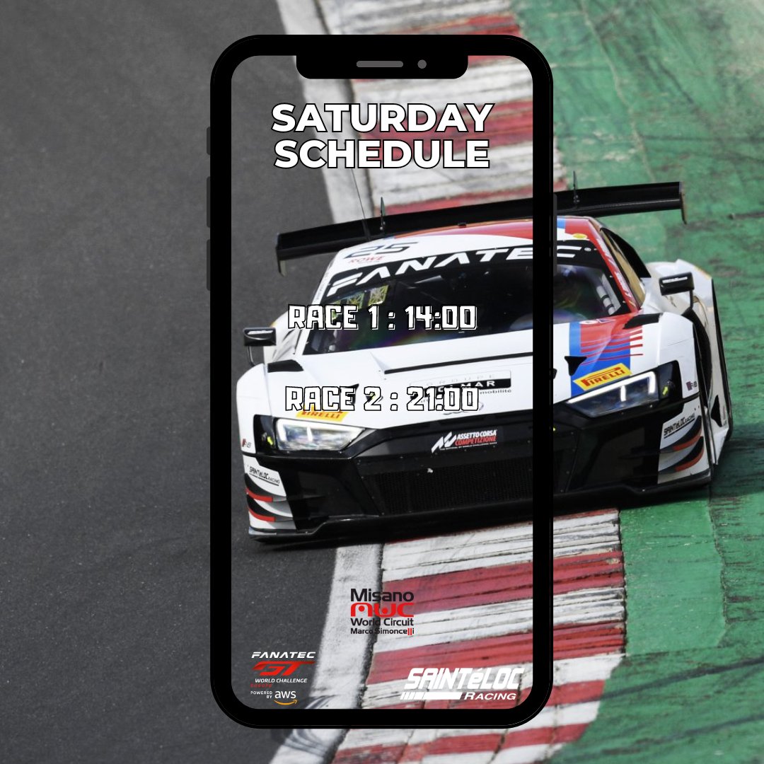 Hello Misano, 🇮🇹 Let's go for the last day of the second round of the Fanatec GT World Challenge in Sprint! Below is the entire schedule for the day. Live link: gt-world-challenge-europe.com/watch-live #GT3 #GTWorldChEU #FanatecGT #PoweredByMotul