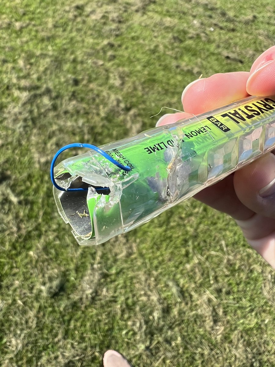 I remember posting about this a year ago. It’s grass mowing season for many councils and mixed among the grass you’ll find lots of litter, including vapes. Imagine what would have happened if this had been shredded slightly further down and ruptured the lithium battery ❌🔥